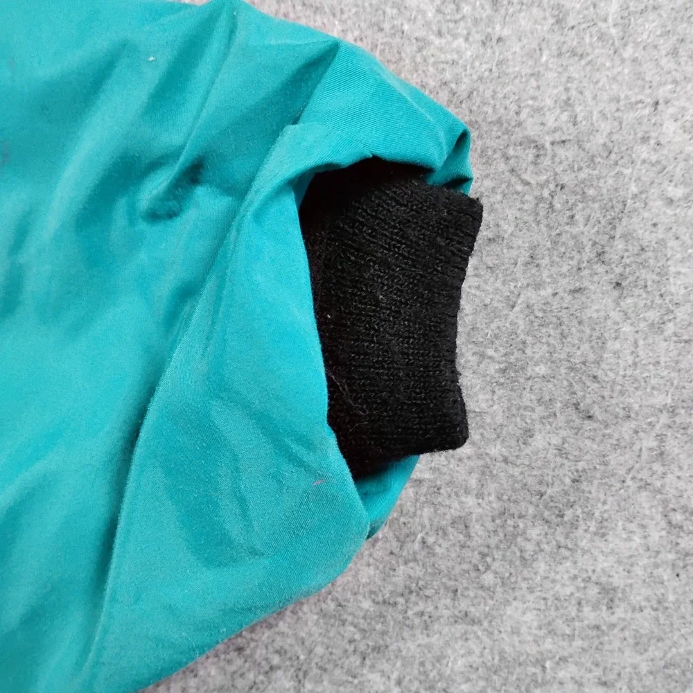 LL Bean Vintage 90s Warm-up Jacket Teal Fleece Lined Bomber Mens Medium